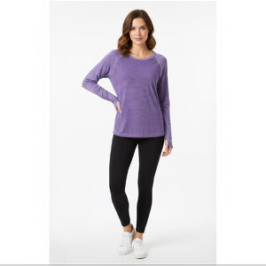 Danskin Now Long Sleeve Tee XXL Purple Striped